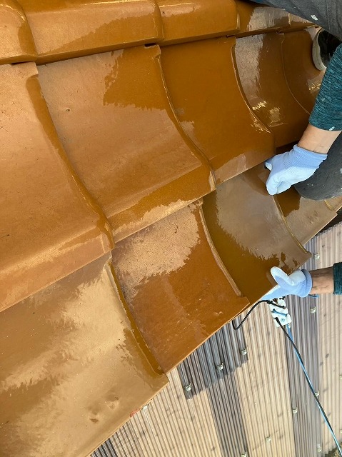 甲府市　瓦差し替え工事